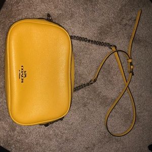 COACH yellow peddle leather crossbody